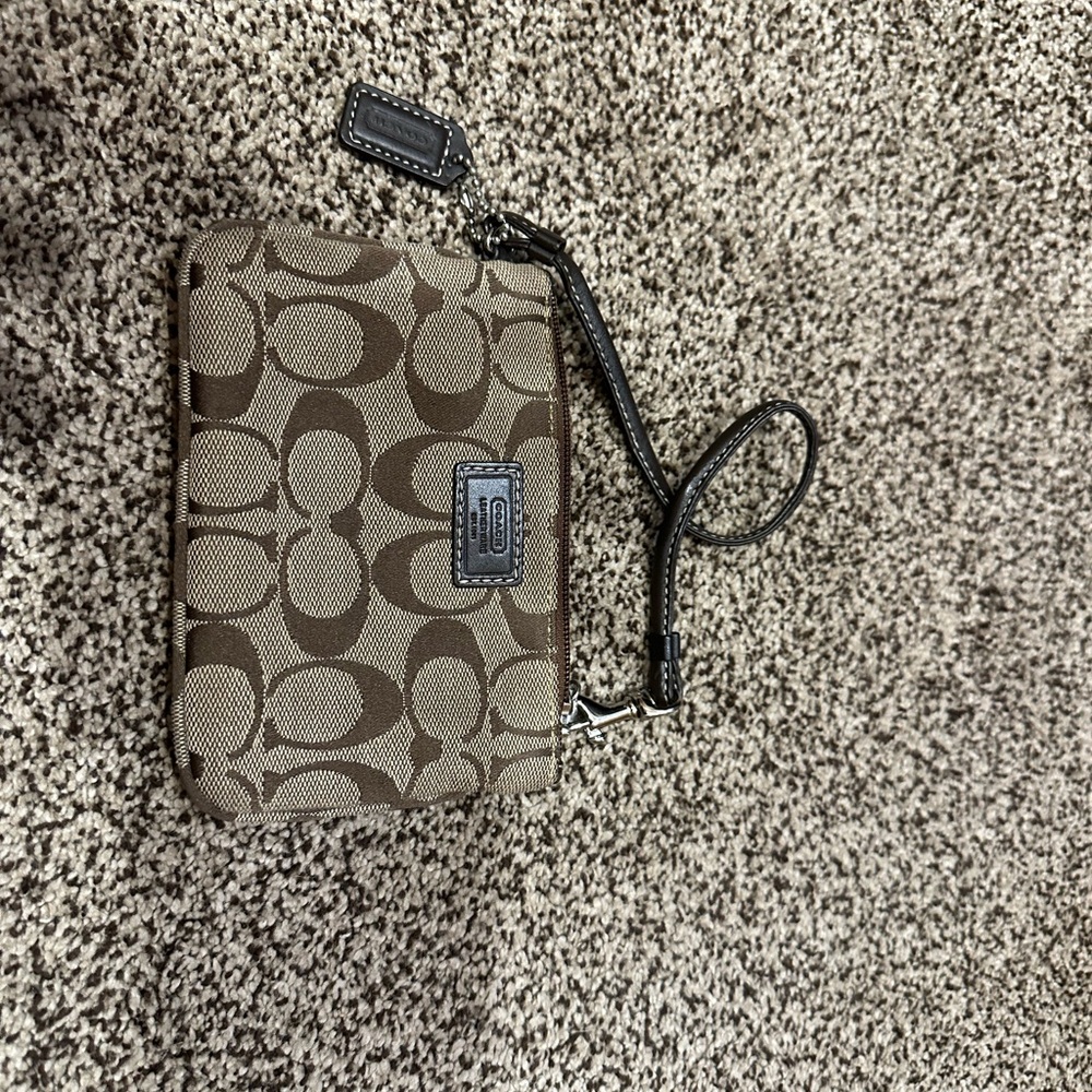 Coach Brown Wristlet